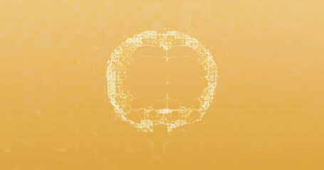 Poster - Animation of spinning brain on orange background