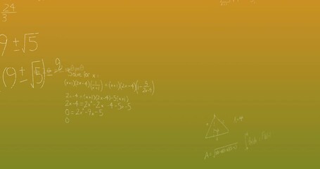 Poster - Animation of mathematical equations over green background