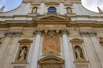 Poster - Architectural fragments of Polish Baroque church of Saints Peter and Paul (1619) in Krakow Old Town. Krakow, Poland.