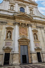 Wall Mural - Architectural fragments of Polish Baroque church of Saints Peter and Paul (1619) in Krakow Old Town. Krakow, Poland.