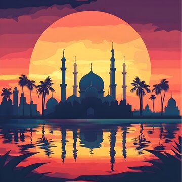Vector artwork of Eid ul Adha highlighting inspirational and celebratory elements picture