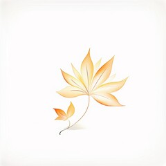 Wall Mural - a delicate illustration of an orange leaf, showcasing graceful curves and a serene design, perfect f