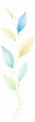 Poster - a delicate watercolor leaf illustration featuring soft hues of blue and green, perfect for nature-th
