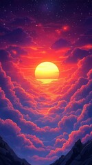 Wall Mural - sunset in the clouds