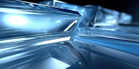 Abstract blue glass background