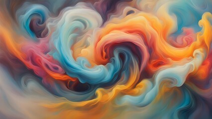 Abstract swirling colorful paint texture background.