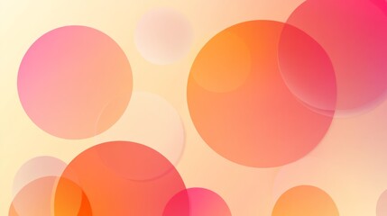 Wall Mural - Gradient background with circular shapes in soft orange. Large circular shapes in simple design in digital illustration.