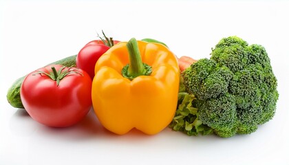 Poster - colorful vegetables white background