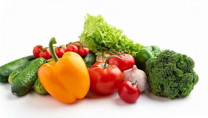 colorful vegetables white background