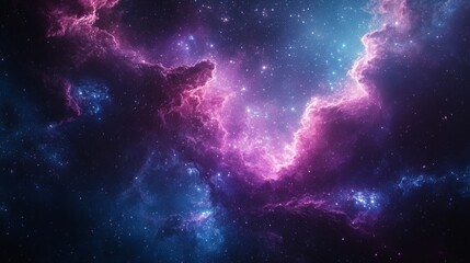 Wall Mural - a cosmic landscape of nebulae and stars
