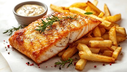 Poster - Delicious Fried Fish with French Fries