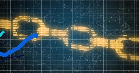 Poster - Animation of blue line and data processing over chain