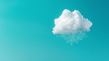 Aufkleber - Cloud computing and global network connections in the sky
