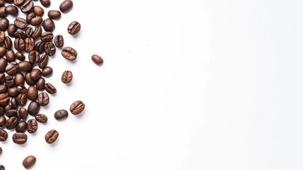 Wall Mural - coffee beans against a white backdrop