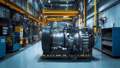 Innovative industrial machinery  large generator in a manufacturing facility showcasing technology