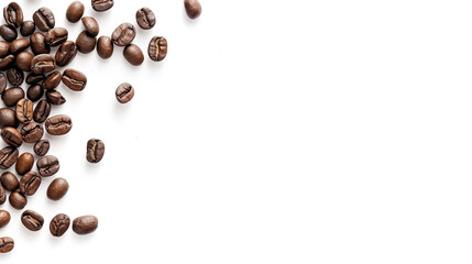 Wall Mural - coffee beans against a white backdrop