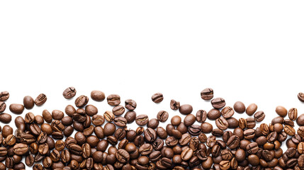 Wall Mural - coffee beans against a white backdrop