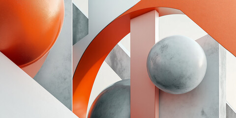 Poster - Abstract modern minimalist interior with geometric shapes