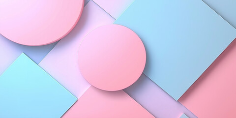 Poster - Pink and blue geometric shapes forming a modern background