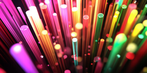 Aufkleber - Abstract colorful glowing tubes forming a modern background design