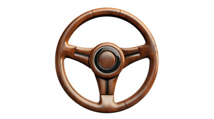 Steering wheel on transparent background