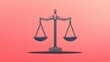 © ikkilostd - Illustration of a balanced scale symbolizing justice and fairness on a soft pink background.