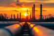 © Outkast - Industrial Sunset with Silhouetted Pipes and a Chemical Plant