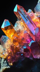 Poster - Colorful crystals with vibrant lighting
