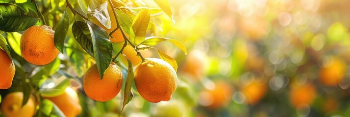 Poster - Lemon tree with thriving citrus fruits in a fresh environment, showcasing abundant yield.