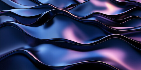 Wall Mural - Abstract flowing metallic liquid waves background