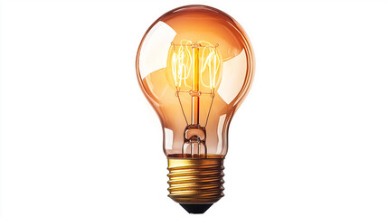 Poster - Vintage edison light bulb is glowing on white background