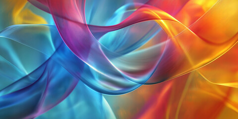 Poster - Abstract background with wavy lines flowing and mixing