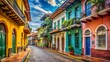 © DigitalArt Max - Colorful colonial buildings stand alongside cobblestone streets in Casco Viejo's narrow alleys, Panama City's historic