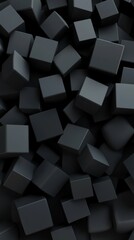 Poster - Abstract Black Cubes Background.