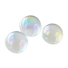 Sticker - Three clear glass spheres with rainbow colors reflecting off of them