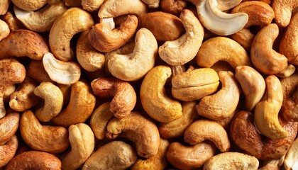 roasted cashew nuts texture background