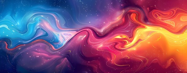 Poster - Abstract background with multicolored liquid marble texture. Vector illustration. - Generated AI