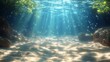 © addymawy - Sunbeams Illuminate the Ocean Floor with Bubbles and Rocks
