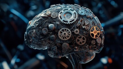 Poster - Mechanical Brain Gears Artificial Intelligence