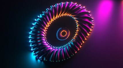 Sticker - Abstract Neon Spiral.