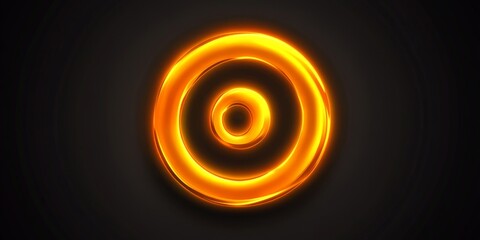 Wall Mural - Glowing Orange Circle Abstract.