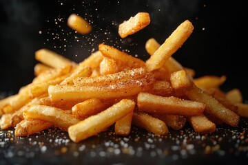 Canvas Print - Crispy French Fries with Seasoning