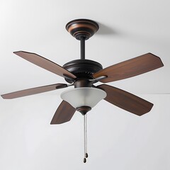 Ceiling fan isolated on white background. 3D rendering.