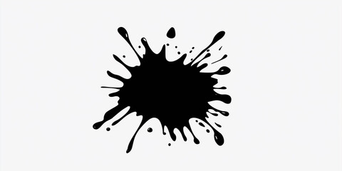 Poster - Black ink splattering creating abstract shape