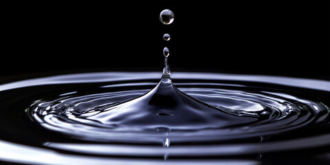 Poster - Water droplet splashing making concentric ripples on water surface