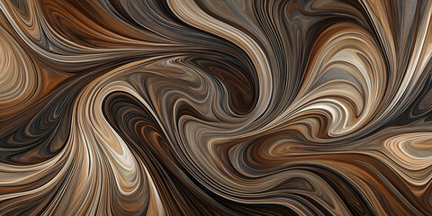 Poster - Abstract brown digital art background with flowing lines