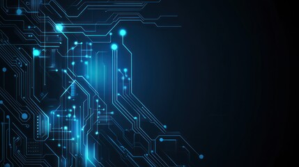 abstract technology background with blue circuit board