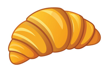 Wall Mural - French croissant, traditional puff pastry icon vector illustration on white background