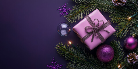 Wall Mural - merry christmas and happy new year bright colorful composition. xmas background with festive decorat