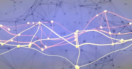 Wall Mural - Animation of network of connections on white background